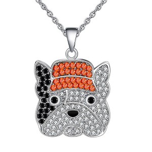 French Bulldog Pendant Necklace for Women Sterling Silver Cz Ginger Lyne Collection - 1 of 4