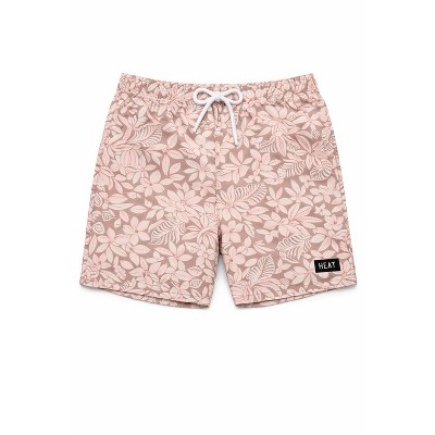 HEAT Swimwear Mens Tie Front Board Short Swim Trunks, Floral Beige, XX-Large — фото 2