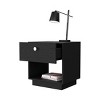 GlasFlength Nightstands Modern Nightstand Bedroom Nightstand Elegant Bedside Table with Drawer for Living Room, Black, 18.5"*16"*19.6" - 4 of 4