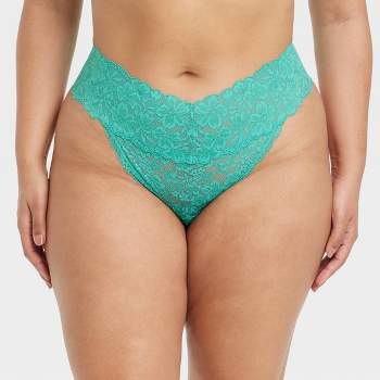 Women's Leaf Mesh Hipster Underwear - Auden Olive Green M 