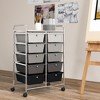 Tangkula 10-Drawer Rolling Storage Cart Tools Scrapbook Paper Organizer on Wheels Black Gradient - 4 of 4