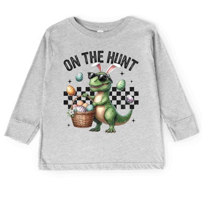 The Juniper Shop On The Hunt Dino Toddler Long Sleeve Tee