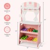 Infans Kid's Farmers Market Stand Wooden Grocery Store Set w/ Cutting Veggies & Fruits - 2 of 4