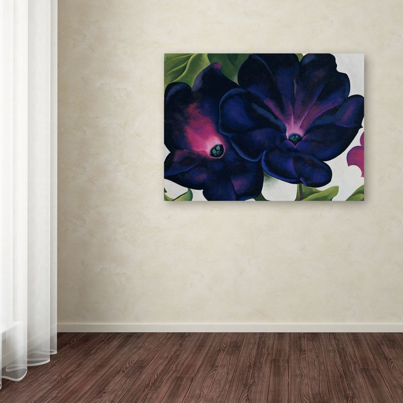 Trademark Fine Art -Georgia O'Keefe 'Black and Purple Petunias' Canvas Art, 3 of 4