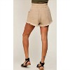 Women's Drawstring Frayed Hem Shorts - FANTASTIC FAWN - 3 of 3