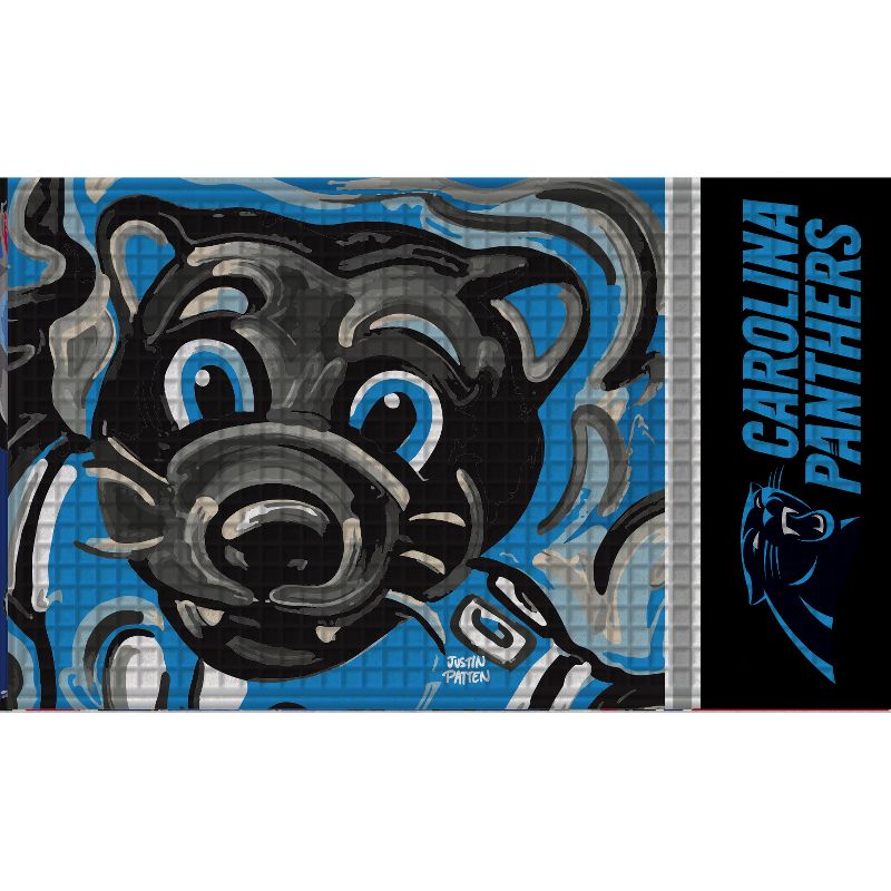 Evergreen NFL Carolina Panthers Embossed Indoor Outdoor Safe Mat - 30" Wx18" H Durable Non Slip Floormat Multicolored, 2 of 5