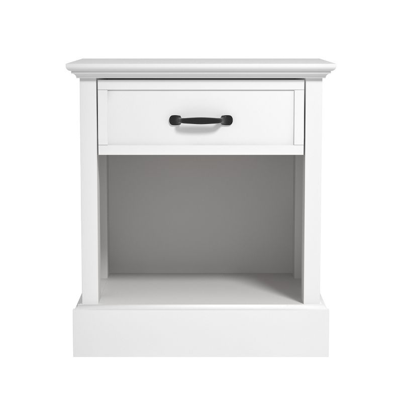 Galano Xylon 1-Drawer Bedside Table Cabinet Nightstand w/Drawers Storage and (24.2 in. x 21.7 in. x 15.7 in.) in White, Black, Gray (Set of 2), 3 of 16