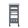 Syemin Kitchen Carts and Islands Mobile Rolling Kitchen Island Trolley Serving Cart Kitchen Island with Storage, Grey, 22.76"*15.75"*33.35" - 3 of 4
