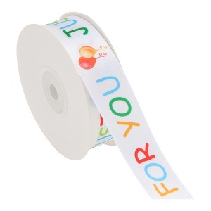 Unique Bargains 0.98"x72.18' Letter Print Gift Ribbon - 1 of 4