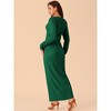 Seta T Women's Elegant Long Sleeve Round Neck Slit Hem Knit Maxi Dress - 4 of 4