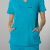 Members Only Women's Scrub Top With Double Chest And Pouch Pocket - 3 of 4