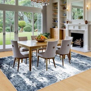 Washable Area Rugs 5'x7' Non-Slip Modern Abstract Soft for Living Room Entryway Bedroom Nursery, Print Pattern Home Decor Aesthetic - 1 of 4