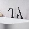 SUMERAIN Matte Black Roman Tub Faucet 3 Holes Deck Mount Bathtub Faucet with Handheld Shower Sprayer - 4 of 4