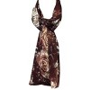 Wrapables Luxurious 100% Charmeuse Silk Long Scarf with Hand Rolled Edges, Evening Roses - 4 of 4