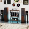 Costway 3-tier Record Player Stand with Metal Dividers Adjustable Shelf & Power Outlets - 2 of 4