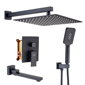 CASAINC 1-Handle 3-Spray Pattern 12 Inches Wall Mount Shower Set Shower Head Tub and Shower Faucet (Valve Included) - 1 of 4