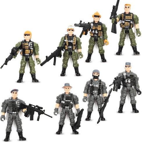 8 Pack Military Swat Soldiers Action Figures Special Force Army Men Toy Soldier Set With Accessories 4 5 Tall Target