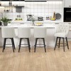JUJABU 26 Inch Swivel Bar Stools Set of 2 with Footrest and Linen Fabric Upholstered - 2 of 4