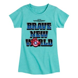Girls' - Marvel - Captain America Logo Fitted Short Sleeve Graphic T-Shirt - 1 of 4