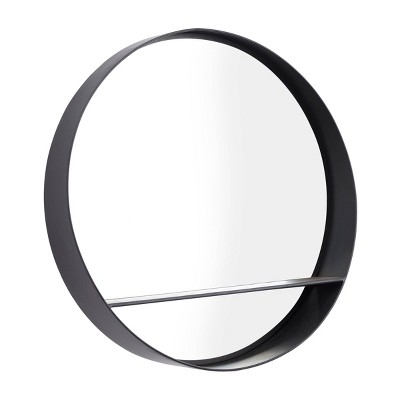 Contemporary Iron Decorative Wall Mirror Black - Olivia & May