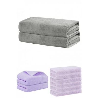 REGALWOVEN Striped Soft Absorbent Bathroom Cotton Towel Set 3 Pcs