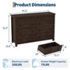 Nasitip 6 Fluted Drawer Dresser, 47" W Chest of Drawers with Fluted Design, Wooden Dresser Organizer for Bedroom Living Room Nursery - 3 of 4