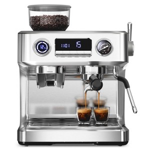 20-Bar Espresso Machine with 30 Grind Settings, Dual Boilers, Milk Frother, 58mm Portafilter & 95oz Removable Water Tank - 1 of 4