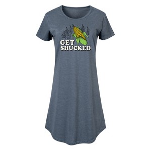 Women's - Instant Message - Get Shucked Graphic T-shirt Dress - 1 of 4