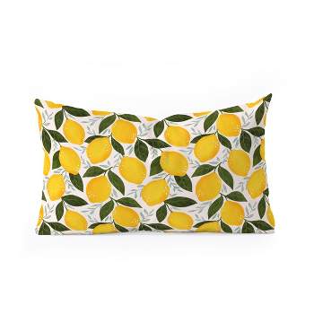 Avenie Mediterranean Summer Lemons Oblong Throw Pillow - Society6