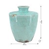 HomeRoots 12" Aqua Terracotta Crackle Glaze Round Table Vase - 3 of 4