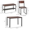 Aghana Digitals 4-Piece Rustic Brown/Black Industrial Dining Set: Wooden Table, 2 Chairs & 2-Person - 3 of 4