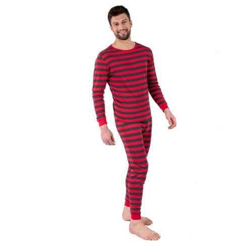 Leveret Mens Two Piece Cotton Pajamas Striped Red And Gray L Target