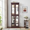 NicBex Modern Freestanding Tall Toy Display Pantry Cabinet with Glass Door & LED Lighting,Bar Cabinets for Hallways,Living Room,Kitchen - 4 of 4