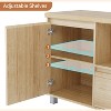 coucheta Rattan TV Stand for Up to 70" TVs, Boho Entertainment Center with Adjustable Shelf and Storage Drawer, for Bedroom, Living Room, Walnut - 4 of 4
