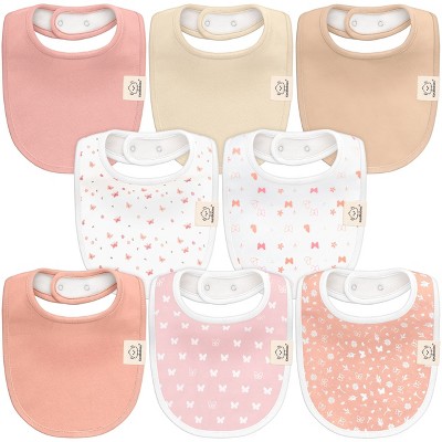 KeaBabies 8pk Organic Baby Bibs for Boy, Baby Drool Bib for Baby Boys and Girls, Newborn Teething Bibs