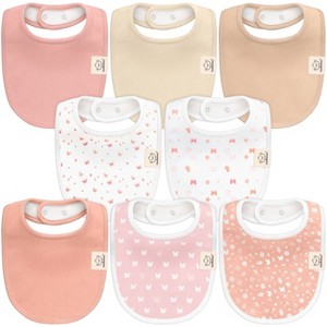 KeaBabies 8pk Organic Baby Bibs for Boy, Baby Drool Bib for Baby Boys and Girls, Newborn Teething Bibs - 1 of 4