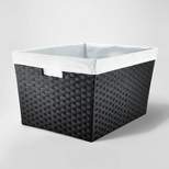 12" x 16" x 20" Lined Weave Laundry Basket Black - Brightroom™