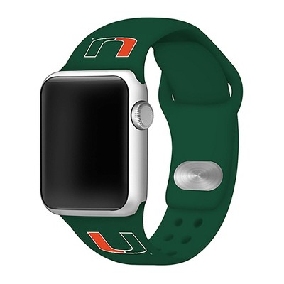 NCAA Miami Hurricanes Silicone Apple Watch Band 42mm