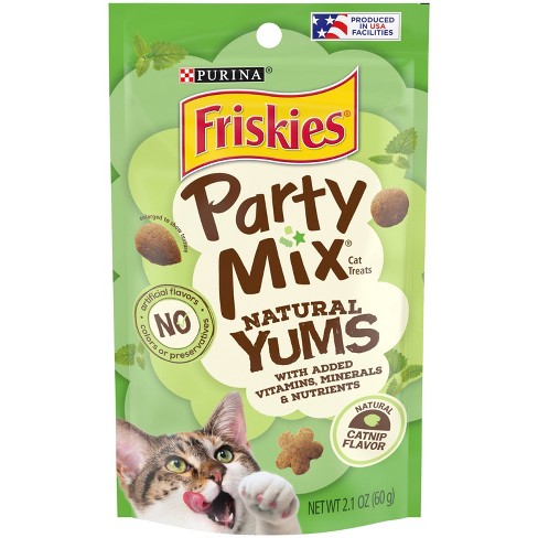 Friskies Purina Party Mix Catnip Natural Yums Chicken Crunchy Cat