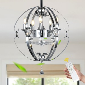 Bella Depot 20" Silver Metal Caged Ceiling Fan with Light and Remote Control - 1 of 4
