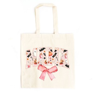 City Creek Prints Coquette Halloween Mama Canvas Tote Bag - 15x16 - Natural - 1 of 2