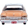 1959 Chrysler Imperial Crown 2 Door Hardtop Persian Pink with White Top 1/87 (HO) Scale Diecast Model Car by Oxford Diecast - 3 of 4