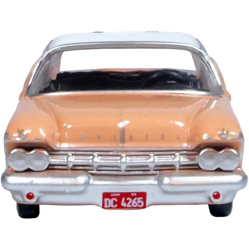 1959 Chrysler Imperial Crown 2 Door Hardtop Persian Pink with White Top 1/87 (HO) Scale Diecast Model Car by Oxford Diecast, 3 of 5