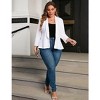 Women's Plus Size Long Sleeve Lapel Blazer Suit Casual Fall Ruffled Lightweight Slim Fit Business Work Office Jacket - 4 of 4