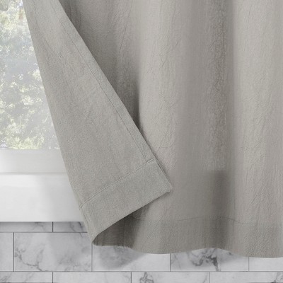 Silver Gray Cotton Twist Tab Cafe Curtain Tier Pair