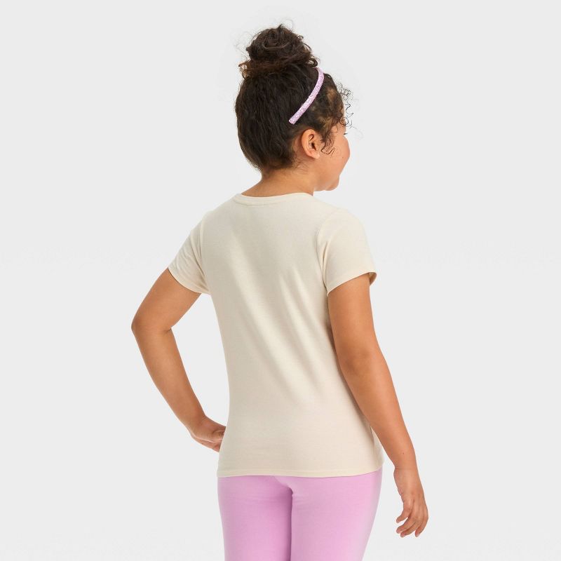 Girls' Short Sleeve 'Running Horses' Graphic T-Shirt - Cat & Jack™ Beige, 4 of 5