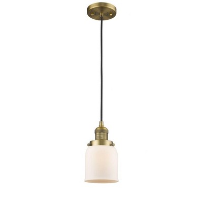 Bell - 1 Light Cord Hung Mini Pendant In Industrial Style-10 Inches Tall and 5 Inches Wide