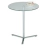 Kings Brand Furniture Cinerie Modern Metal and Clear Tempered Glass Accent Side End Table, Chrome - 2 of 3