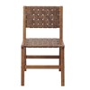 LIVN CO. Mid-Century Woven Brown Faux Leather Dining Chairs Set of 2 - 4 of 4