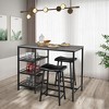 Costway 3 Piece Counter Height Dining Bar Table Set w/2 Stools&3 Storage Shelves - 4 of 4
